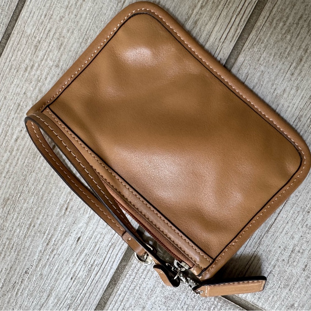 Coach Brown Leather Wristlet - Picture 2 of 3